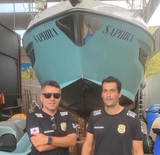 Pol�cia Civil apreende embarca��o de R$ 2,2 milh�es em opera��o conjunta com SP