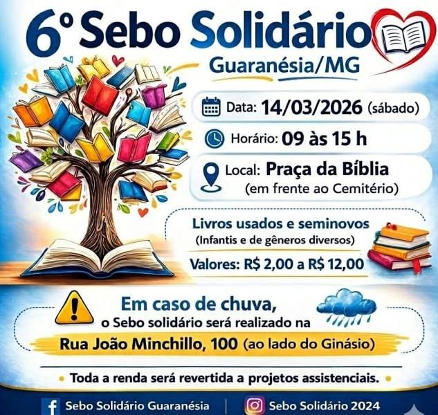 Sebo Solid�rio ser� realizado neste s�bado em Guaran�sia com livros a pre�os populares