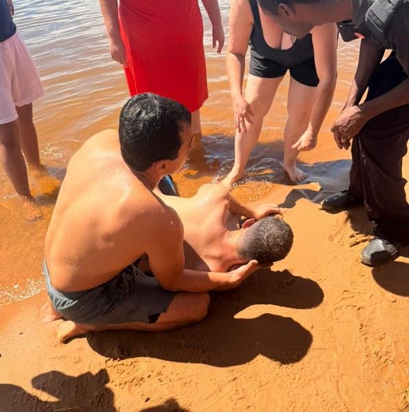 Capit�o dos Bombeiros de folga salva homem de afogamento em Boa Esperan�a