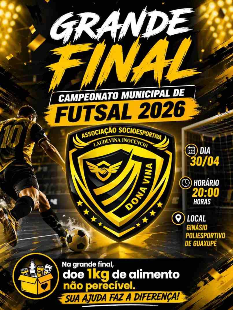 Final do Campeonato Municipal de Futsal 2026 ser� amanh�, com arrecada��o de alimentos
