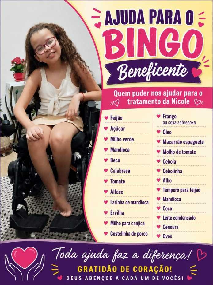 Fam�lia de Nicolle realizar� evento beneficente para tratamentos m�dicos da menina 