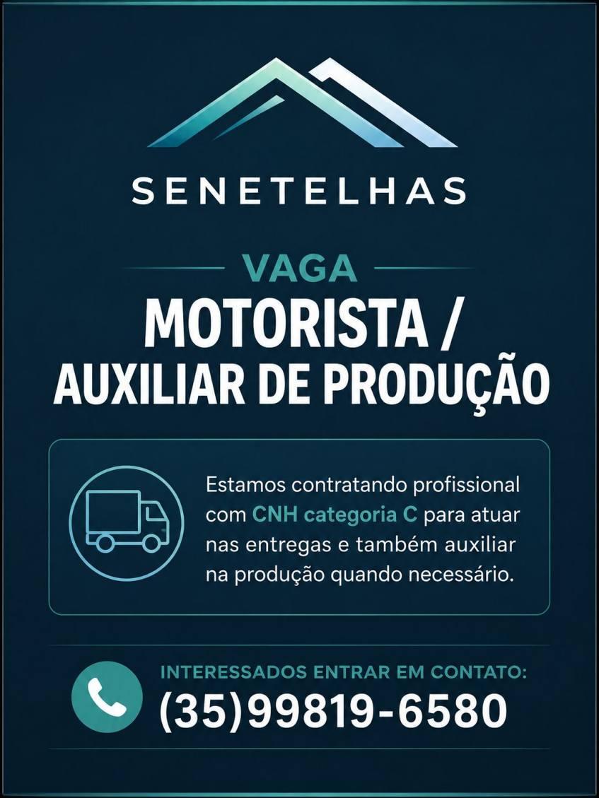 Senetelhas abre vaga para motorista com atua��o tamb�m na produ��o da empresa 