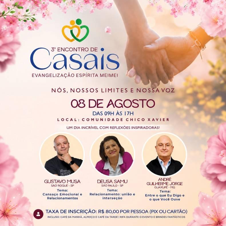 Encontro de Casais da Evangeliza��o Esp�rita Meimei prop�e dia de reflex�o, di�logo e fortalecimento da vida a dois 