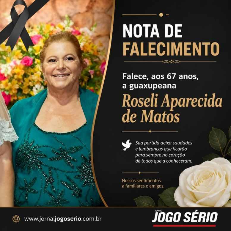 Falece, aos 67 anos, a guaxupeana Roseli Aparecida de Matos 