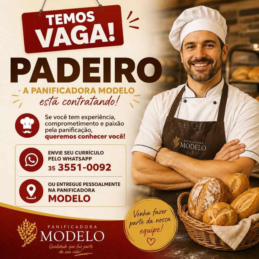 Panificadora Modelo anuncia vaga para padeiro em Guaxup�