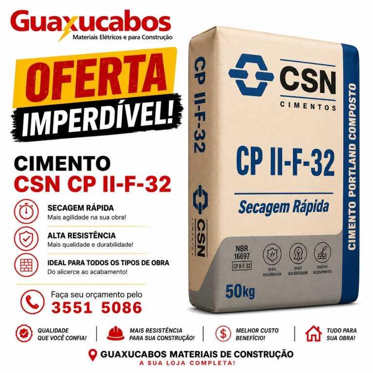 Guaxucabos lan�a oferta especial de cimento para obras em Guaxup�