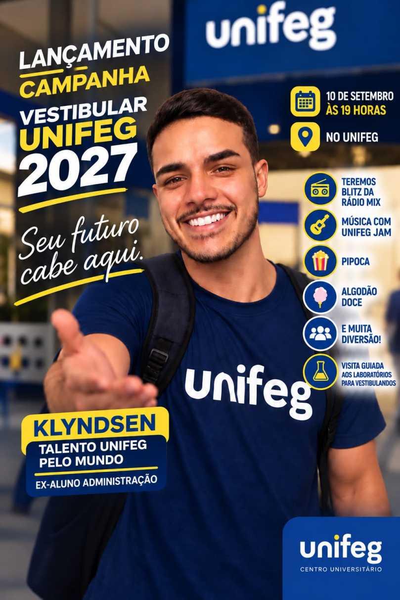 Unifeg lan�a amanh� sua campanha do Vestibular 2027 com noite especial para futuros alunos