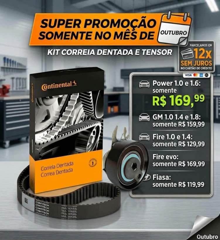 Auto Pe�as Continental oferece superpromo��o de kits de correia dentada e tensor em Guaxup�