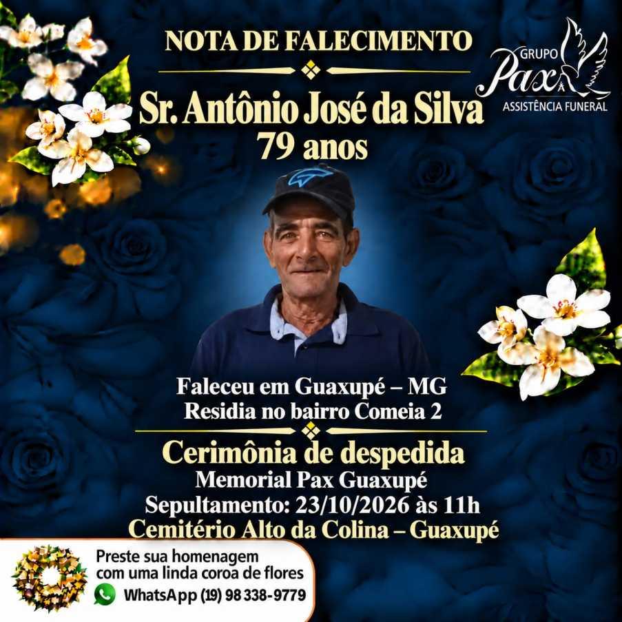 Falece, aos 79 anos, o guaxupeano Ant�nio Jos� da Silva