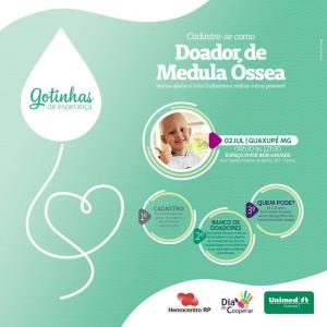 Unimed realizará campanha para cadastro de doadores de Medula Óssea em Guaxupé