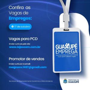 Plataforma Guaxup Emprega divulga vagas de emprego disponveis