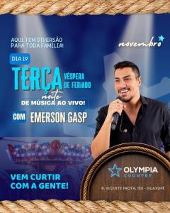Olympia Country com show ao vivo hoje  noite e almoo self-service nesta quarta-feira
