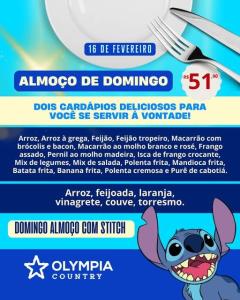 Olympia Country oferta, neste domingo, um super almoo com o 