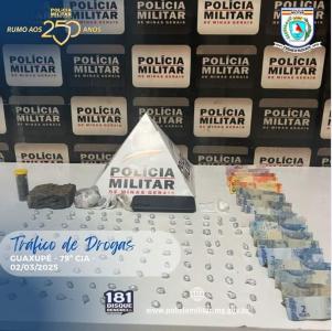 PMs capturam dois suspeitos por trfico e recolhem entorpecentes em Guaxup
