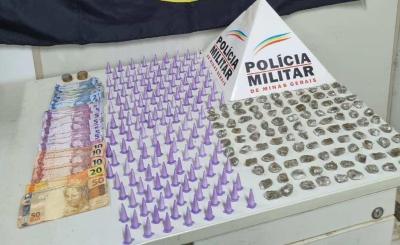 Foragido da Justia  detido por PMs com entorpecentes em Alfenas