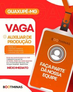 BootMinas oferta vaga de trabalho para auxiliar de produo