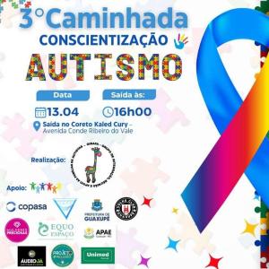 Guaxup sediar, amanh, a 3 Caminhada de Conscientizao ao Autismo