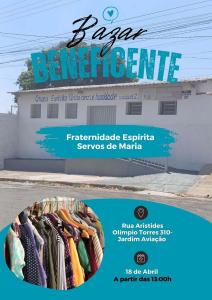 Fraternidade Esprita Servos de Maria promover bazar beneficente amanh em Guaxup