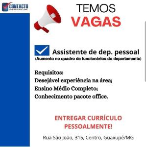 Contacto Contabilidade abre vaga de trabalho para auxiliar de departamento pessoal 