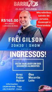 Frei Gilson se apresenta em Barretos com excurso saindo do Sul de Minas