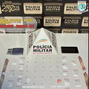 PMs capturam traficante com crack, cocana, dinheiro e balana em Guaxup