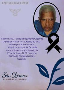 Funerria So Dimas noticia o falecimento de Francisco Aparecido da Silva 