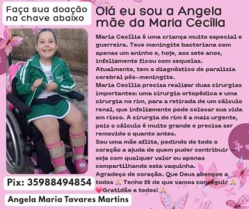 Criana com paralisia cerebral precisa de ajuda para realizar cirurgias urgentes