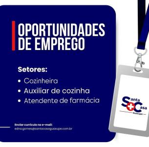 ATENO: Santa Casa de Guaxup oferta vagas de emprego