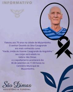 Funerria So Dimas informa o falecimento de Osvaldo da Silva Casagrande
