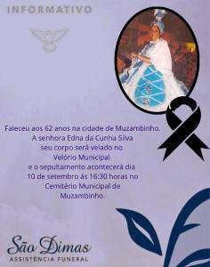 Funerria So Dimas informa o falecimento de Edna da Cunha Silva