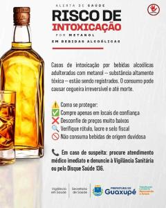 Secretaria de Sade alerta para riscos de intoxicao por bebidas adulteradas com metanol