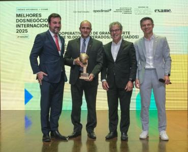 Cooxup  premiada no ApexBrasil Exame 2025 na categoria Cooperativismo
