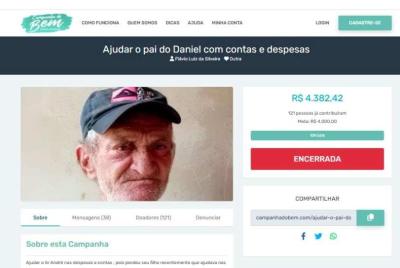 Campanha de capta��o de recursos em benef�cio de idoso guaxupeano que teve o filho assassinado alcan�a a meta