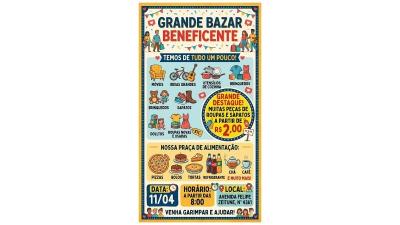Volunt�rios promover�o bazar beneficente neste s�bado, com variedade em produtos