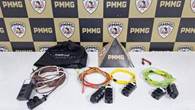 PMs prendem autor de furto e recuperam materiais el�tricos em Guaxup�
