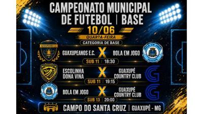�ltima rodada do Campeonato de Futebol de Base movimentar� o Campo da Santa Cruz 