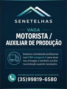 Senetelhas abre vaga para motorista com atua��o tamb�m na produ��o da empresa 
