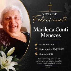 Falece, aos 86 anos, a guaxupeana Marilena Conti Menezes