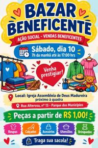 Bazar beneficente oferece roupas, cal�ados e outros produtos a partir de R$ 1 em Guaxup�