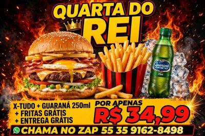 S� HOJE: Rei do Lanch�o premiar� os dez primeiros clientes desta noite de quarta-feira